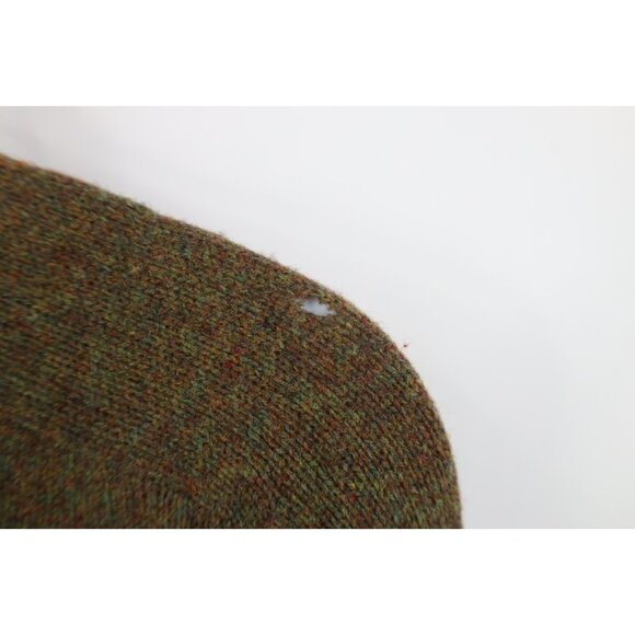 Vtg 50s Mens XL Distressed Rainbow Fleck Elbow Patch Wool Knit V-Neck Sweater - Picture 11 of 14